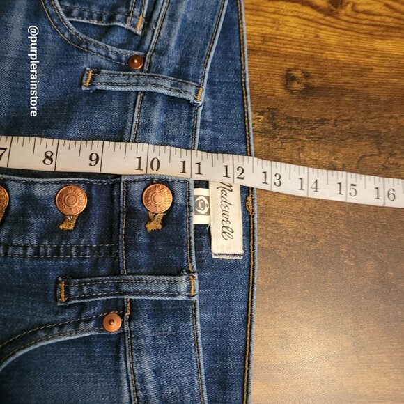 Madewell Jeans 30 Skinny Button Fly 10" High Rise Medium Dark Tummy Control - Picture 8 of 11